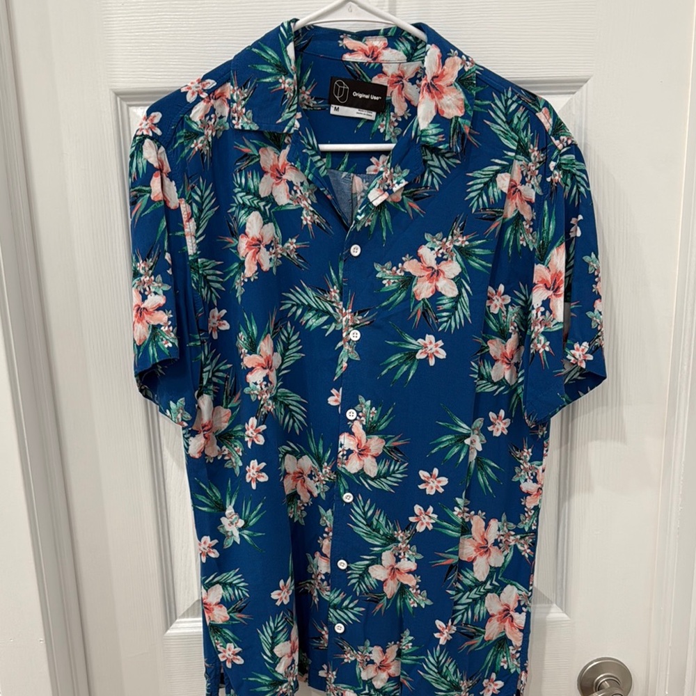 Men's Blue Floral Shirt